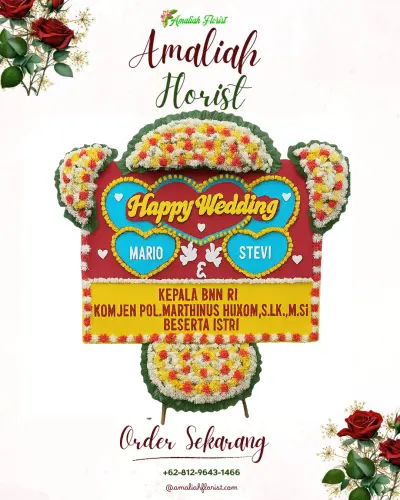 Karangan Papan Bunga Pernikahan di Ngemplak